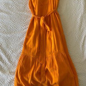 Sleeveless midi scoop neck Gap dress – Orange